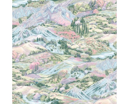 Обои горы на зелёном фоне Антураж винил Aspen арт. 168532-15